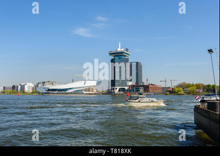 View to Adam lookout and The Eye, the film museum in Amsterdam Stock Photo