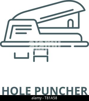 Hole puncher vector line icon, linear concept, outline sign, symbol Stock Vector