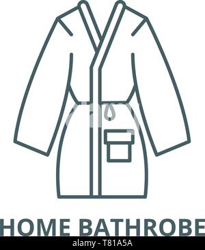 Home bathrobe vector line icon, linear concept, outline sign, symbol Stock Vector