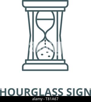 Hourglass sign vector line icon, linear concept, outline sign, symbol Stock Vector