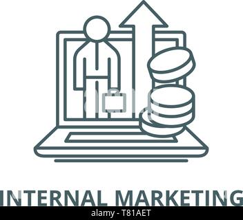 Internal marketing vector line icon, linear concept, outline sign, symbol Stock Vector