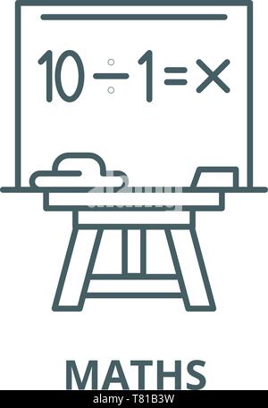 Maths vector line icon, linear concept, outline sign, symbol Stock Vector