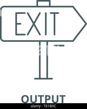 Output vector line icon, linear concept, outline sign, symbol Stock Vector