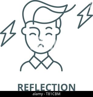Reflection vector line icon, linear concept, outline sign, symbol Stock Vector
