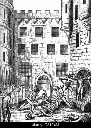 Chatelet; Bicetre: massacre of the prisoners of the prison of ChÃ¢telet and the house of Bicetre, the two and three of September and following days, to the number of about eight hundred. 1792. French Revolution Stock Photo