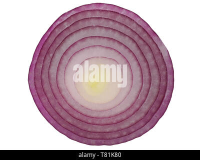 Slice of red onion isolated on white background Stock Photo