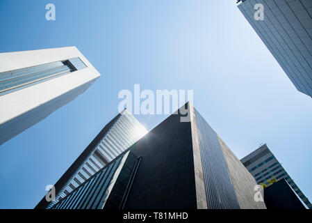 low angle view of skyscrapers in Seoul Stock Photo