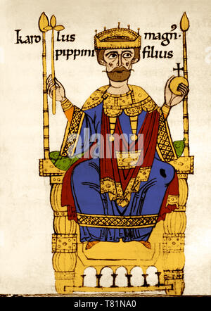 Holy Roman Emperor Charlemagne, Karolus Rom. Imp., Charles the Great ...