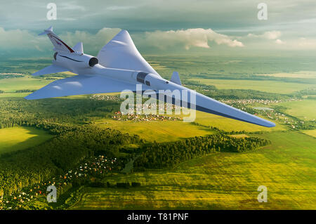 Quiet Supersonic X-plane, Illustration Stock Photo