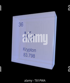 Krypton, Chemical Element Symbol, Illustration Stock Photo
