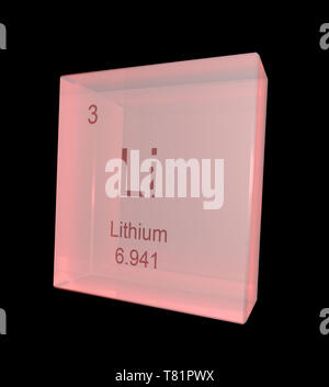 Lithium, Chemical Element Symbol, Illustration Stock Photo