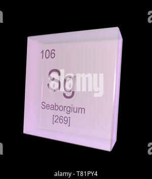 Seaborgium, Chemical Element Symbol, Illustration Stock Photo