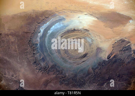 Richat Structure, ISS Image Stock Photo