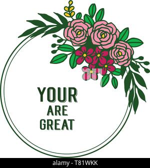 Vector illustration your are great with various ornate of purple flower ...