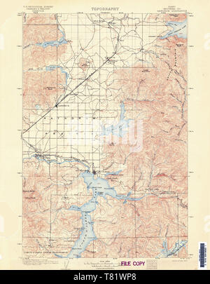 USGS TOPO Map Idaho ID Rathdrum 239552 1903 125000 Restoration Stock Photo