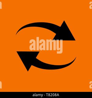 Interaction Icon. Black on Orange Background. Vector Illustration. Stock Vector