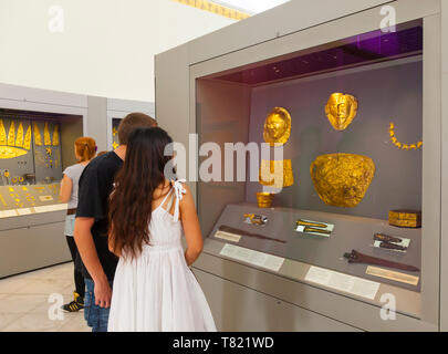 Máscara de Agamenon, Museo Arqueológico Nacional, Atenas, Grecia Stock Photo