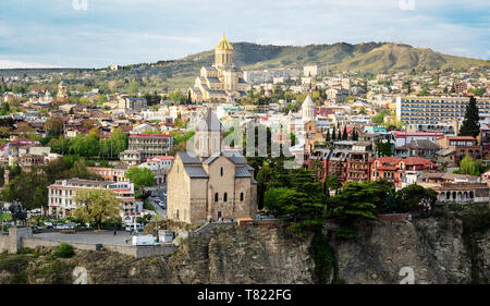 Aerial view on downtown in Tbilisi, Georgia Stock Photo