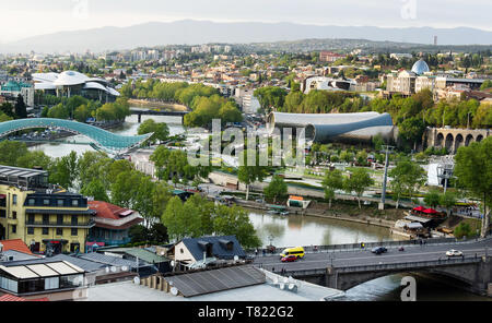 Aerial view on downtown in Tbilisi, Georgia Stock Photo