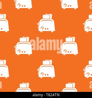 Toaster pattern vector orange Stock Vector