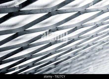 Expanded-exhaust steel sheet close-up, Steel Grating structure Stock Photo