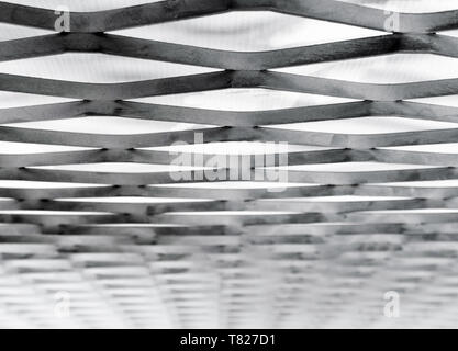Expanded-exhaust steel sheet close-up, Steel Grating structure Stock Photo