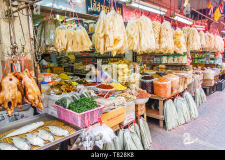 Bangkok, Thailand - April 21st 2011. Shop selling dried foods. Chinatown has many such shops Stock Photo