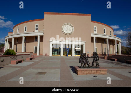 The New Mexico State Capitol in Santa Fe, New Mexico is also known as the roundhouse.The only round state capitol in the United States. Stock Photo