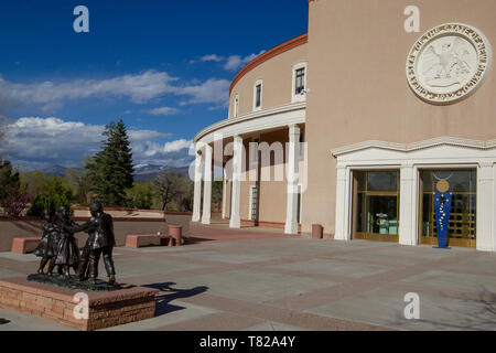 The New Mexico State Capitol in Santa Fe, New Mexico is also known as the roundhouse.The only round state capitol in the United States. Stock Photo