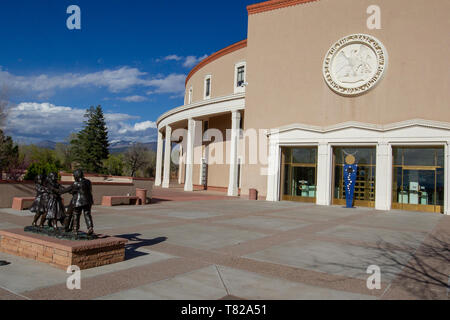 The New Mexico State Capitol in Santa Fe, New Mexico is also known as the roundhouse.The only round state capitol in the United States. Stock Photo