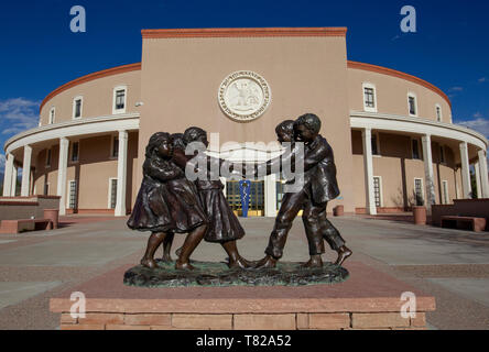 The New Mexico State Capitol in Santa Fe, New Mexico is also known as the roundhouse.The only round state capitol in the United States. Stock Photo