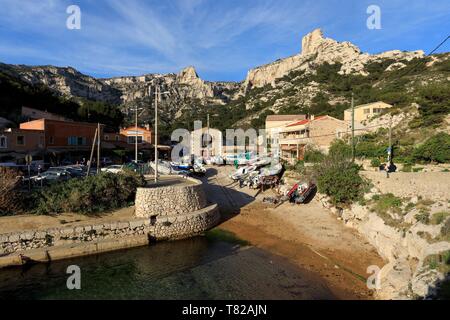 France, Bouches du Rhone, Calanques National Park, Marseille, 8th arrondissement, Calanque de Callelongue Stock Photo