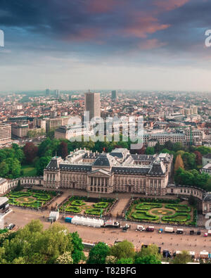 Aerial view of the Royal Palace Brussels, Belgium Stock Photo