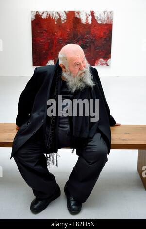 France, Paris, Galerie RX, Hermann Nitsch, Hermann Nitsch, contemporary Austrian artist, co founder of the Wiener Aktionismus movement (Viennese Actionism) Stock Photo