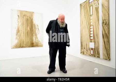 France, Paris, Galerie RX, Hermann Nitsch, Hermann Nitsch, contemporary Austrian artist, co founder of the Wiener Aktionismus movement (Viennese Actionism) Stock Photo