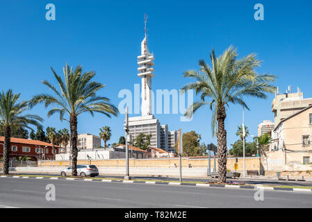 Israel, Tel Aviv-Yafo - 23 February 2019: Marganit tower in Hakirya designed by ASSA architects Stock Photo