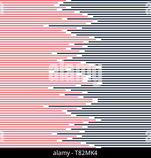 Abstract striped lines pattern dark blue and pink on white background texture minimal design. Vector illustration Stock Vector