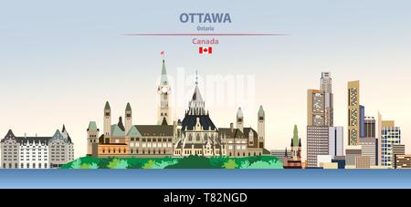 Ottawa city skyline silhouette background, vector illustration Stock ...