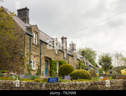 Cottages in Beeley Village Derbyshire, Peak District UK Stock Photo