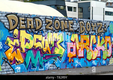 Tag and graffiti on walls at Brest ,Finistère ,Brittany Stock Photo ...