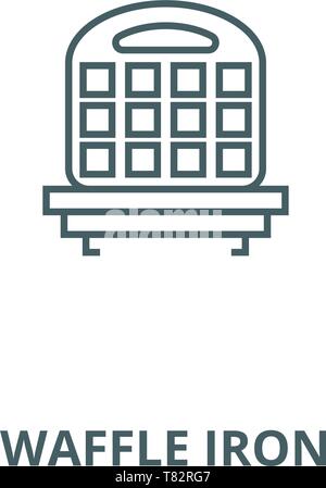 Waffle iron vector line icon, linear concept, outline sign, symbol Stock Vector
