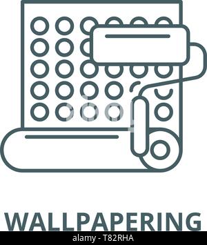 Wallpapering vector line icon, linear concept, outline sign, symbol Stock Vector
