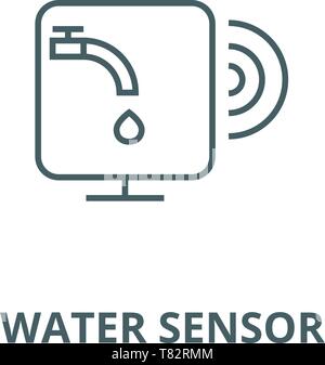 Water sensor vector line icon, linear concept, outline sign, symbol Stock Vector