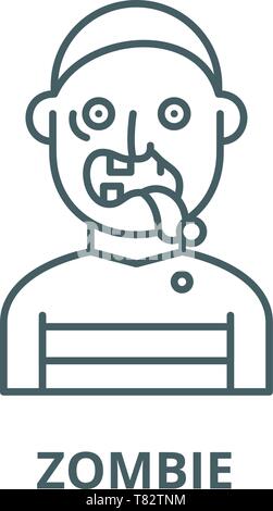 Zombie vector line icon, linear concept, outline sign, symbol Stock Vector