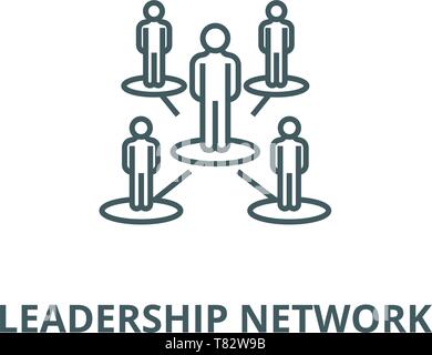 Leadership network,multilevel  vector line icon, linear concept, outline sign, symbol Stock Vector