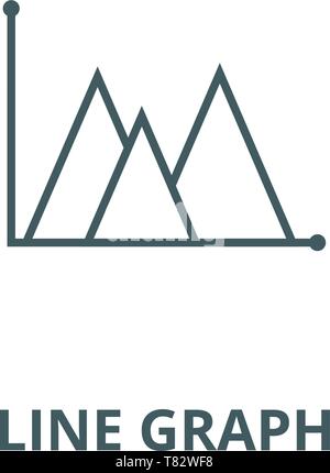 Line graph mountain type vector line icon, linear concept, outline sign, symbol Stock Vector