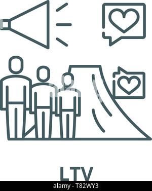 Ltv vector line icon, linear concept, outline sign, symbol Stock Vector