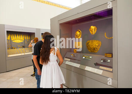 Máscara de Agamenon, Museo Arqueológico Nacional, Atenas, Grecia Stock Photo