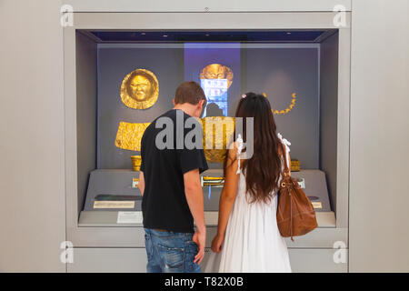 Máscara de Agamenon, Museo Arqueológico Nacional, Atenas, Grecia Stock Photo