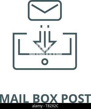 Mail box post vector line icon, linear concept, outline sign, symbol Stock Vector